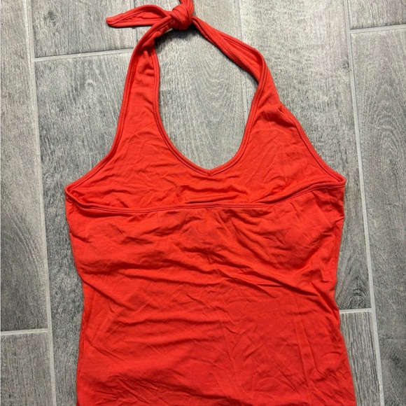 Dark Orange Halter Neck Tank Top Size Large Built in Bra - Picture 3 of 8